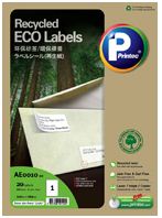 [AE0] PRINTEC ECO LABEL, 20 SHEETS/PACK